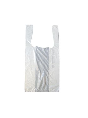 White T-Shirt Bags, 7" x 5" x 15"