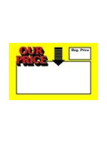 Yellow Our Price, Sign Cards, 7" x 11"