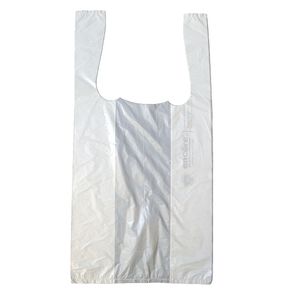 White T-Shirt Bags, 7" x 5" x 15"
