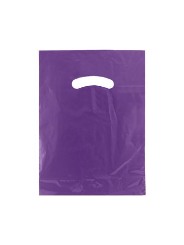 Purple, Super Gloss Merchandise Bags, 9" x 12"