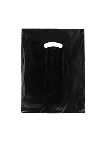 Black, Super Gloss Merchandise Bags, 12" x 15"