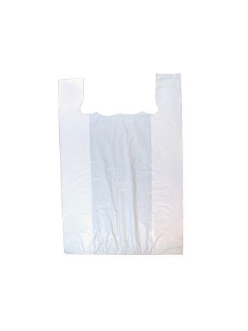 White T-Shirt Bags, 20" x 10" x 30"