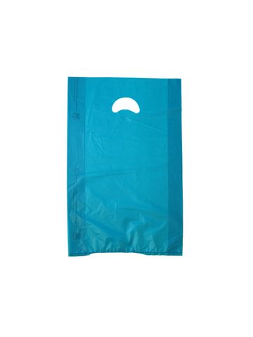 Teal, Plastic Merchandise Bags, 12" x 3" x 18"