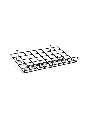Black Flat Shelf with Lip, 15" x 24"