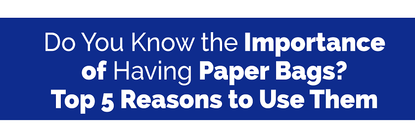 Do You Know the Importance of Having Paper Bags? Top 5 Reasons to Use Them